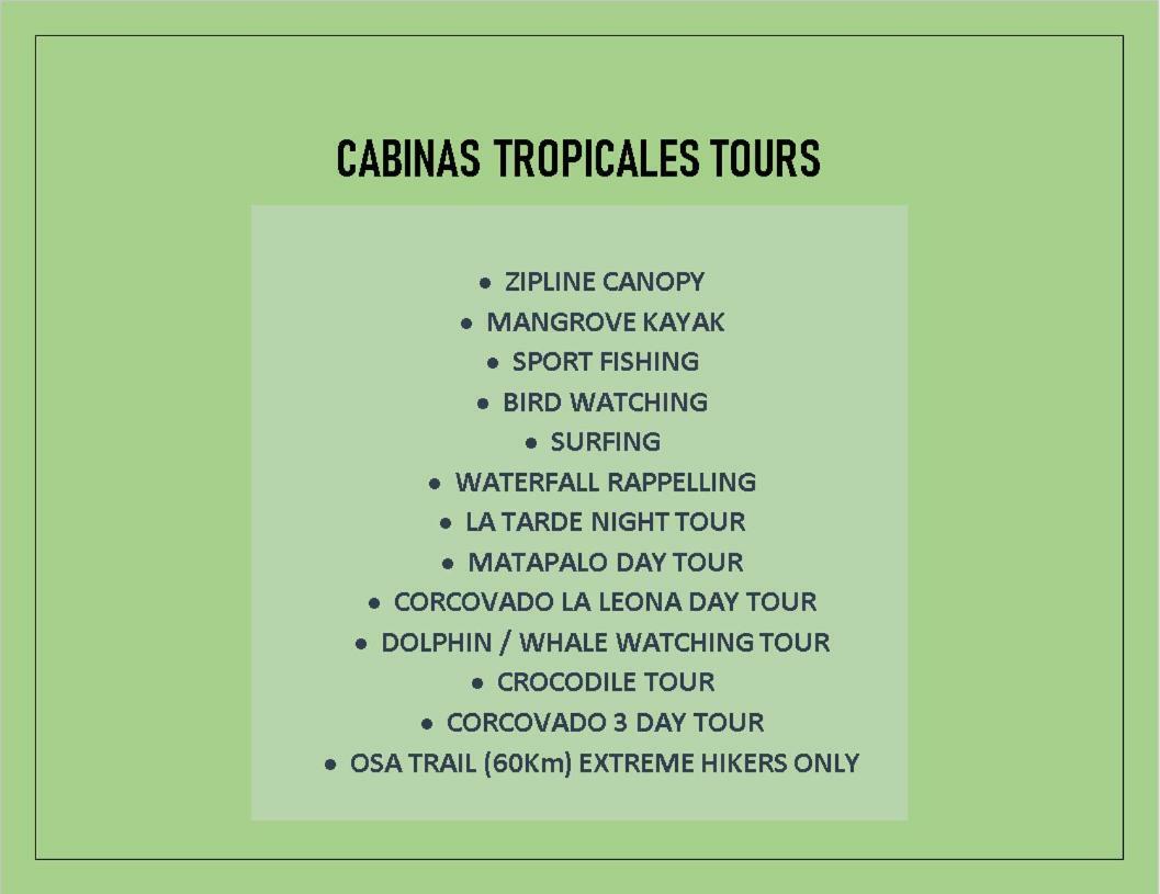 Puerto Jiménez Cabinas Tropicales מראה חיצוני תמונה